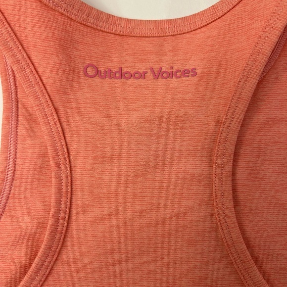 Outdoor Voices Athena Crop Sports Bra Top Peach Orange Sz XS Racerback High Neck - Picture 6 of 6
